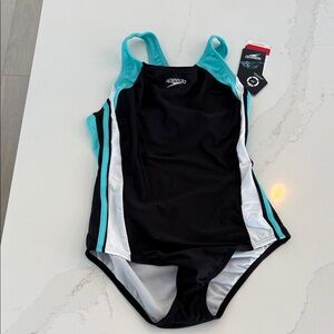 Speedo Black and Teal Swimwear